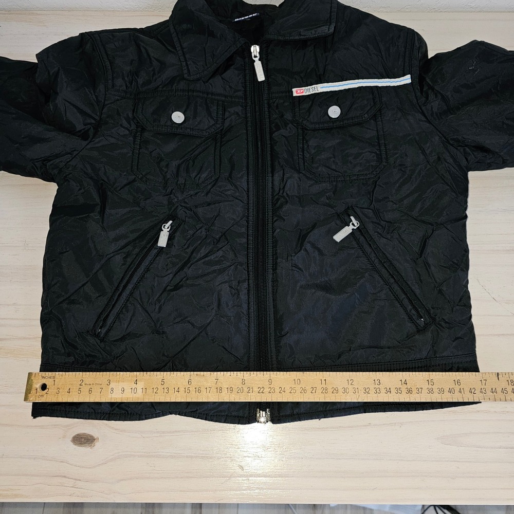 Diesel Women's Black Nylon Moto Bomber Zip Up Jacket M Streetwear Utility - Picture 10 of 15